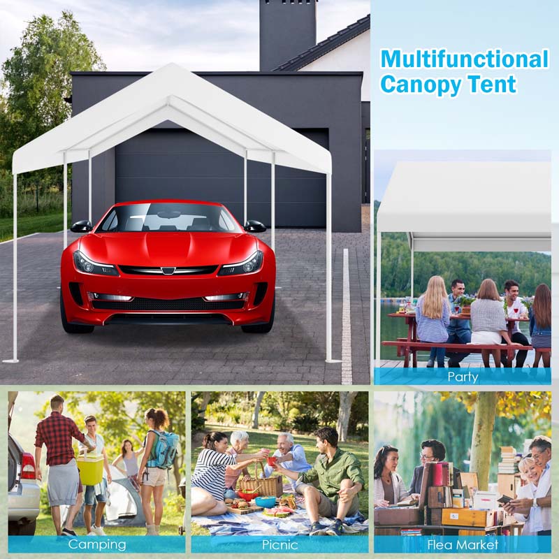 Ease2day 10 x 20 Feet Heavy Duty Canopy Carport Steel Portable Garage Tent  Car Canopy Party Tent Car & Boat Shelter for Events