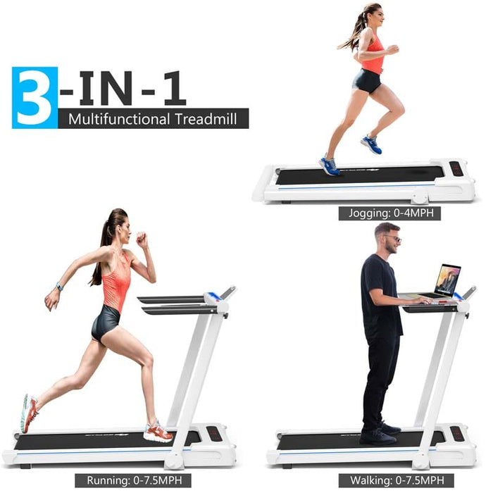 Eletriclife 2.25HP 3-in-1 Folding Treadmill with Large Desk