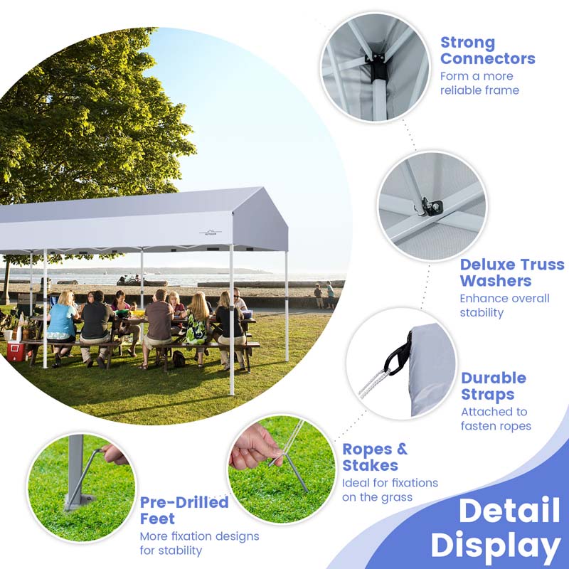 Eletriclife 10 x 20 Feet Pop up Canopy Tent with Removable Sidewalls