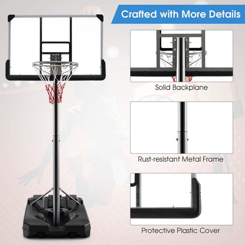 Eletriclife 64-79 inch Height Adjustable Poolside Basketball Hoop Goal System