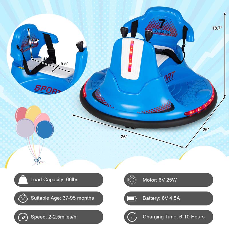 Eletriclife 6V Kids Ride On Bumper Car with 360° Spin