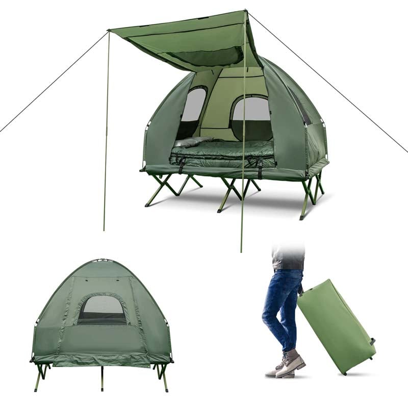 5-in-1 Off-Ground Tent Cot 2-Person Foldable Camping Bed Tent with ...
