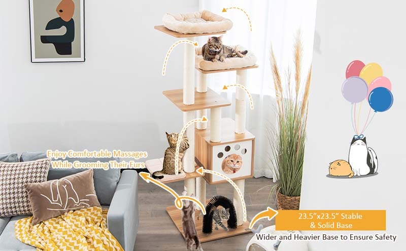 Eletriclife Indoor Cat Tree Tower with Platform Scratching Posts