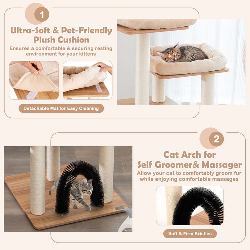 Eletriclife Indoor Cat Tree Tower with Platform Scratching Posts