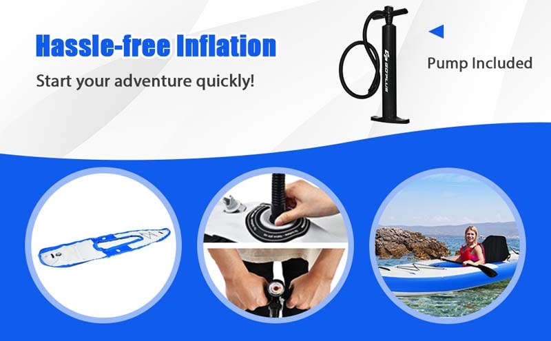 Eletriclife Inflatable Kayak Includes Aluminum Paddle with Hand Pump