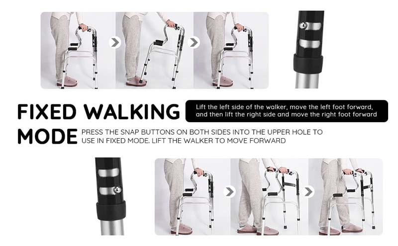 Eletriclife One-Button Folding Aluminum Walking Frame Walker