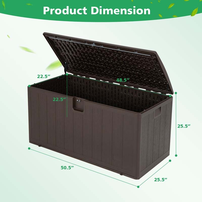 Eletriclife 105 Gallon All Weather Large Deck Box Lockable Storage Container