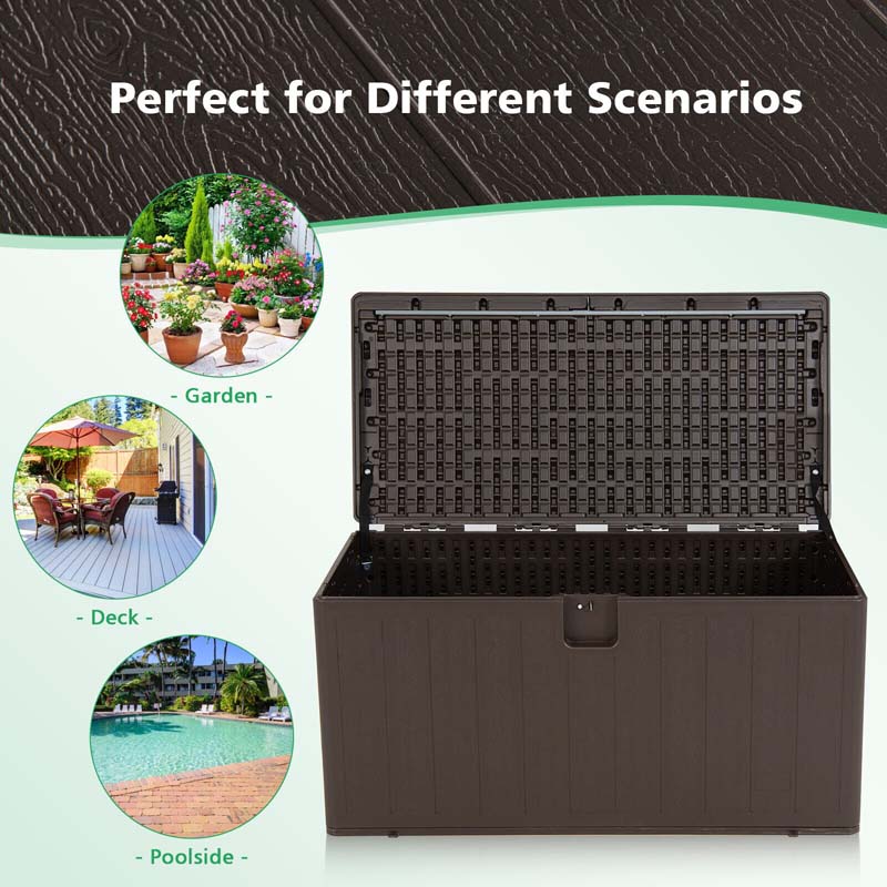 Eletriclife 105 Gallon All Weather Large Deck Box Lockable Storage Container