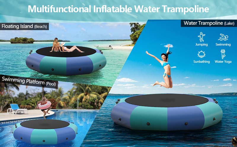 Eletriclife 10 Feet Inflatable Splash Padded Water Bouncer Trampoline
