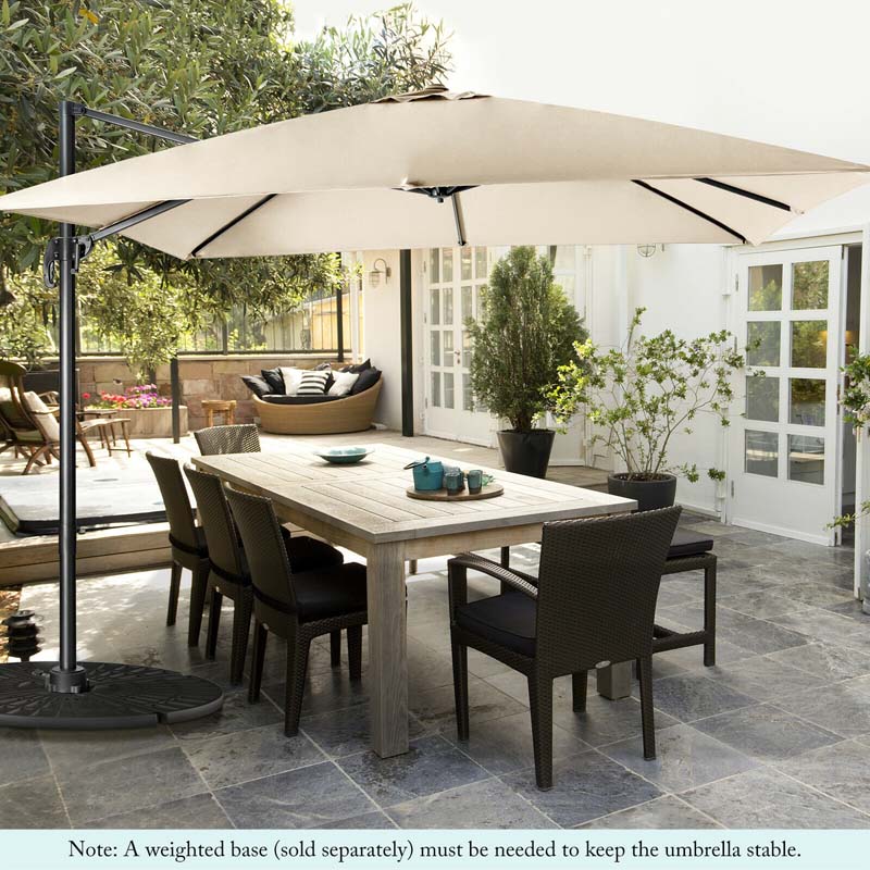 Eletriclife 10 x 10 Feet Cantilever Offset Square Patio Umbrella with 3 Tilt Settings