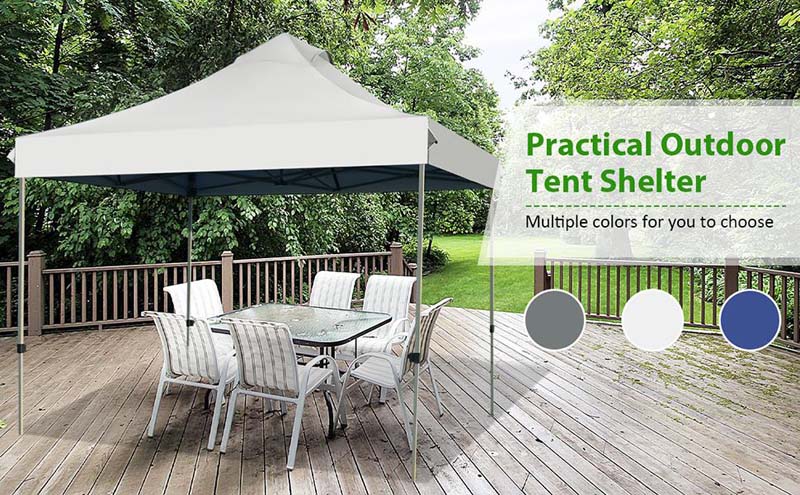 Eletriclife 10' x 10' Portable Pop Up Canopy Event Party Tent Adjustable with Roller Bag