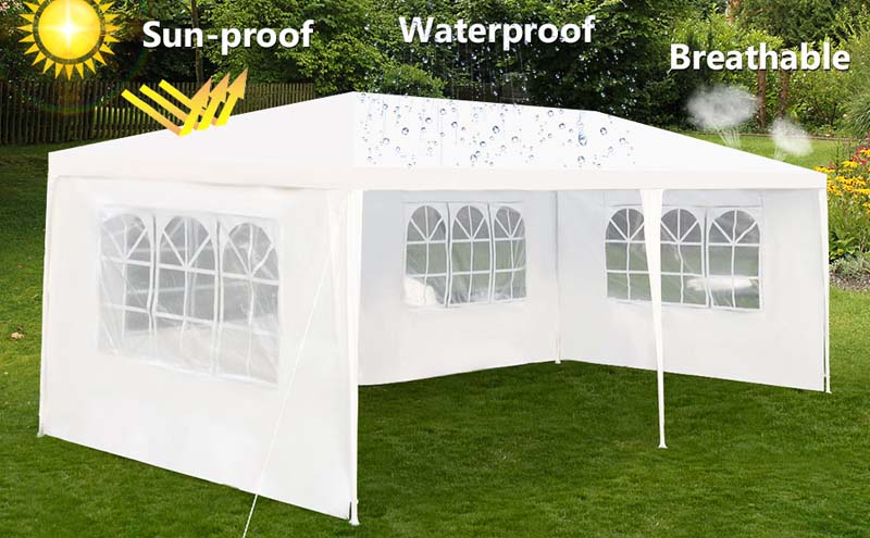 Eletriclife 10 x 20 Feet 6 Sidewalls Canopy Tent with Carry Bag