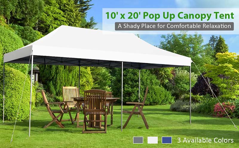 Eletriclife 10 x 20 Feet Adjustable Folding Heavy Duty Sun Shelter with Carrying Bag
