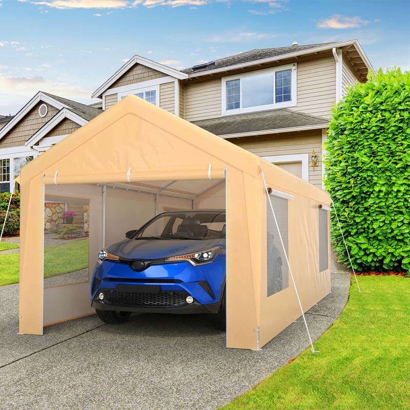 Eletriclife 10 x 20 Feet Heavy-Duty Steel Portable Carport Car Canopy Shelter