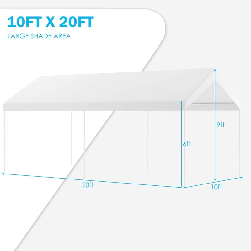 Eletriclife 10 x 20 Feet Steel Frame Portable Car Canopy Shelter