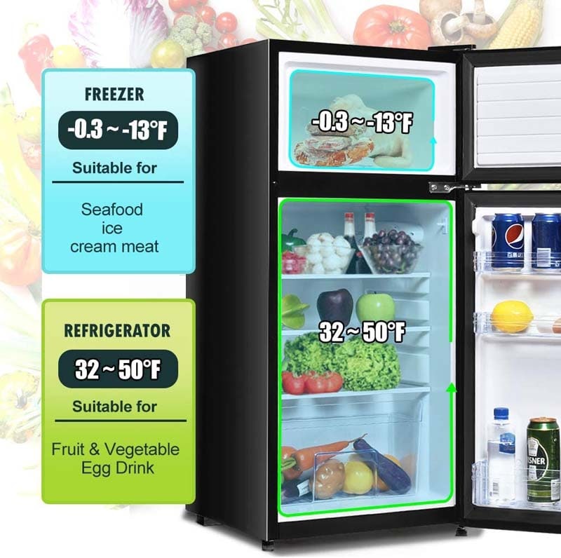 Eletriclife 2 Doors Cold-rolled Sheet Compact Refrigerator