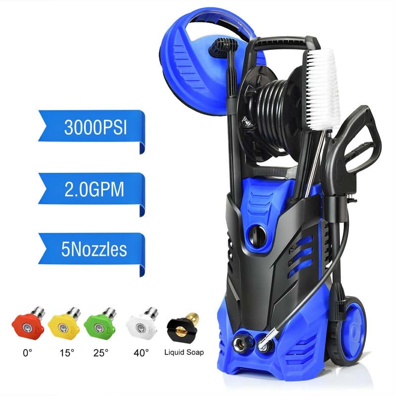 Eletriclife 3000PSI Electric Portable High Power Washer with 5 Nozzles