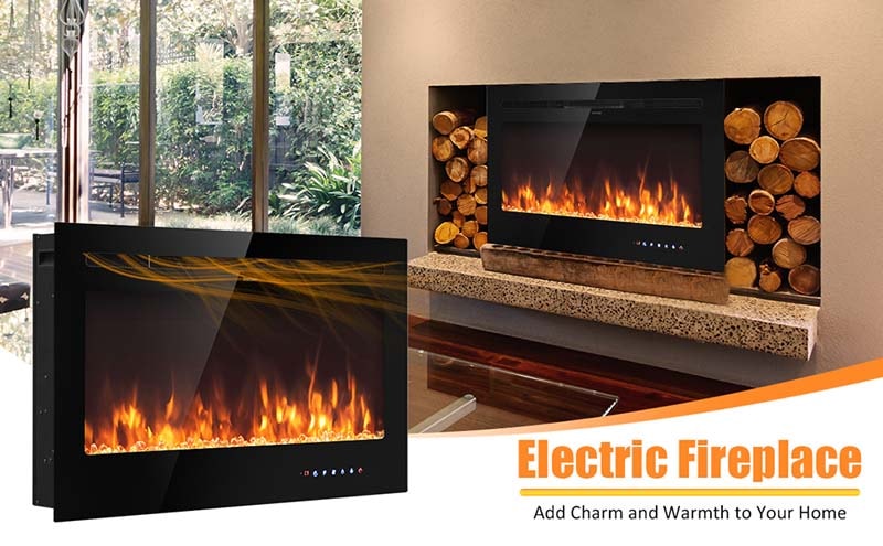 Eletriclife 36 Inches Recessed Electric Fireplace