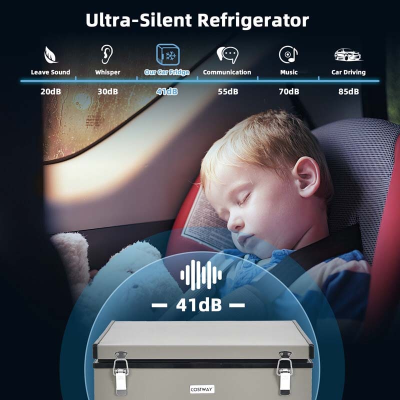 Eletriclife 68 Quart Portable Car Refrigerator with DC and AC Adapter