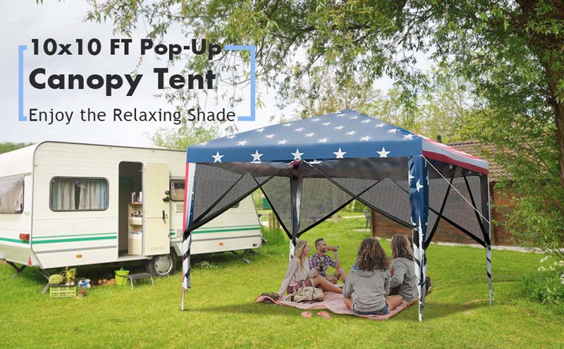 Eletriclife Outdoor 10 x 10 Feet Pop-up Canopy Tent Gazebo Canopy