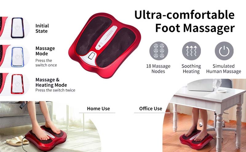 Eletriclife Shiatsu Heated Electric Kneading Foot and Back Massager