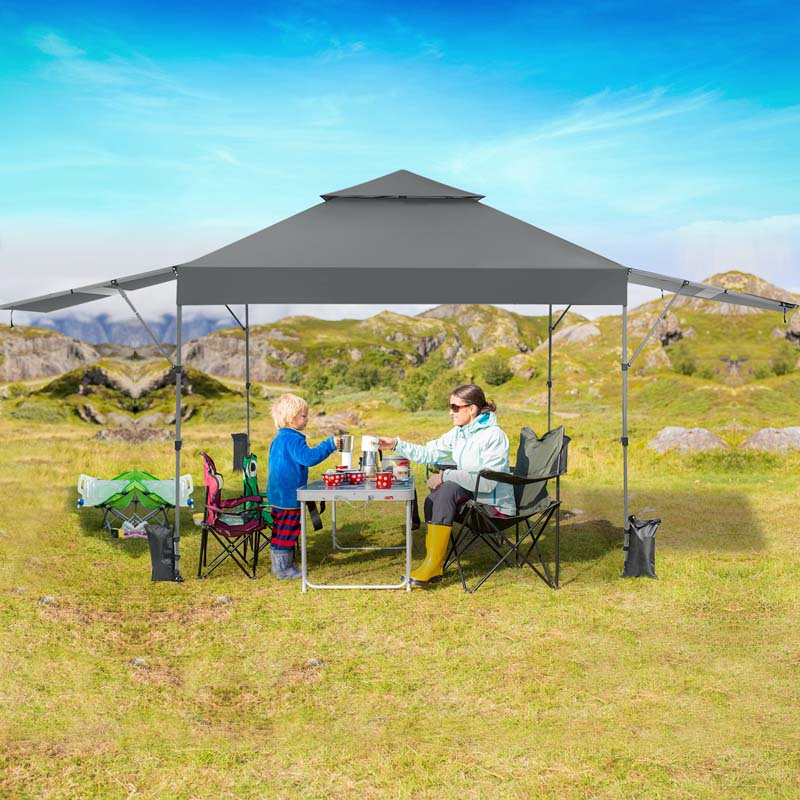 Eletriclife 10 x 17.6 Feet Outdoor Instant Pop-up Canopy Tent with Dual Half Awnings