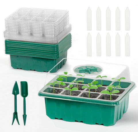Seedling Trays Kit with Dome 10 Pcs