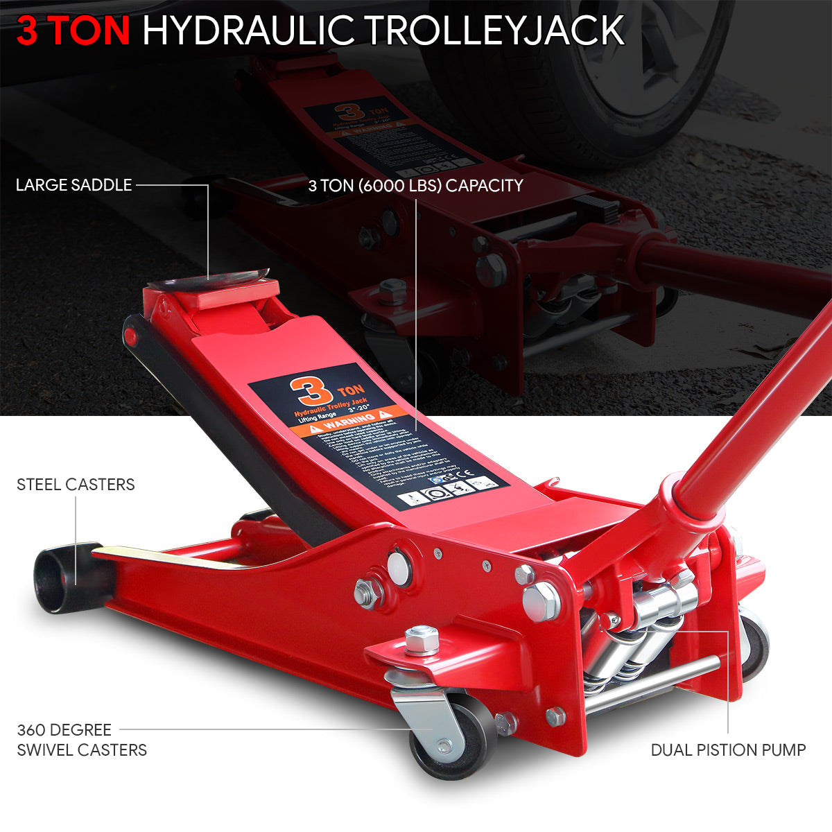 3 Ton Hydraulic Trolley Floor Jack - arboobs