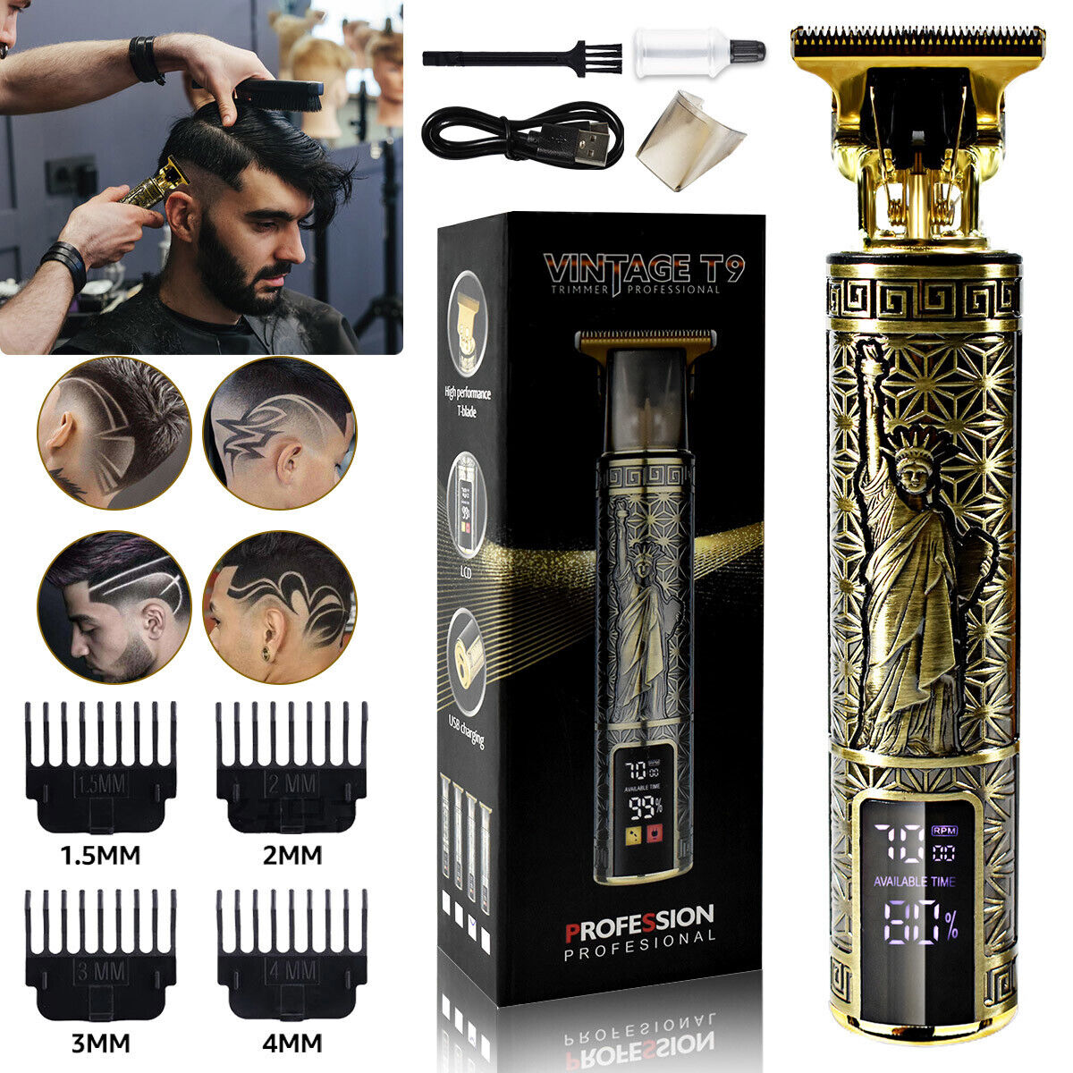 Image 61 - Professional LED Hair Trimmer Cordless clippers Shaving Machine Cutting Barber